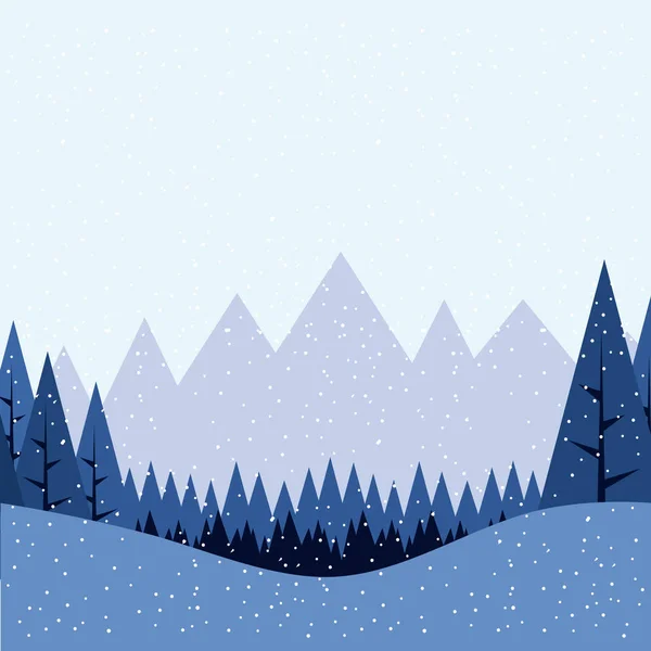 Inverno Férias Neve Alpes Montanhas Vetor Ilustração —  Vetores de Stock