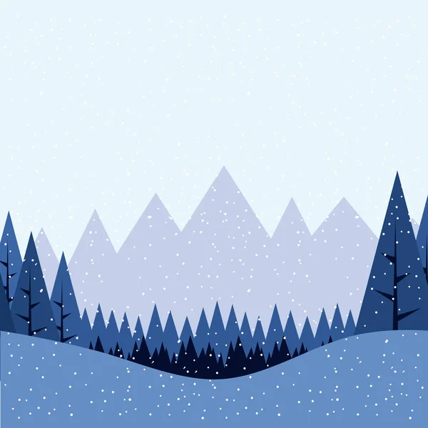 Vacances Hiver Neige Alpes Montagne Illustration Vectorielle — Image vectorielle