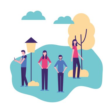 topluluk etkinlik park açık etkileşen vektör çizim