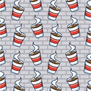 yaratıcı bir fikir fincan kahve sıcak arka plan vektör çizim