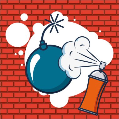 yaratıcı bir fikir bomba sprey paiting kabarcıklar illüstrasyon vektör