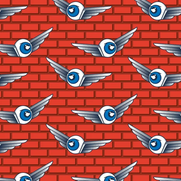 Kreative Idee Geflügelte Augen Fliegen Hintergrund Vektor Illustration — Stockvektor