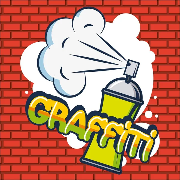 Idea Creativa Graffiti Spray Paiting Vettoriale Illustrazione — Vettoriale Stock