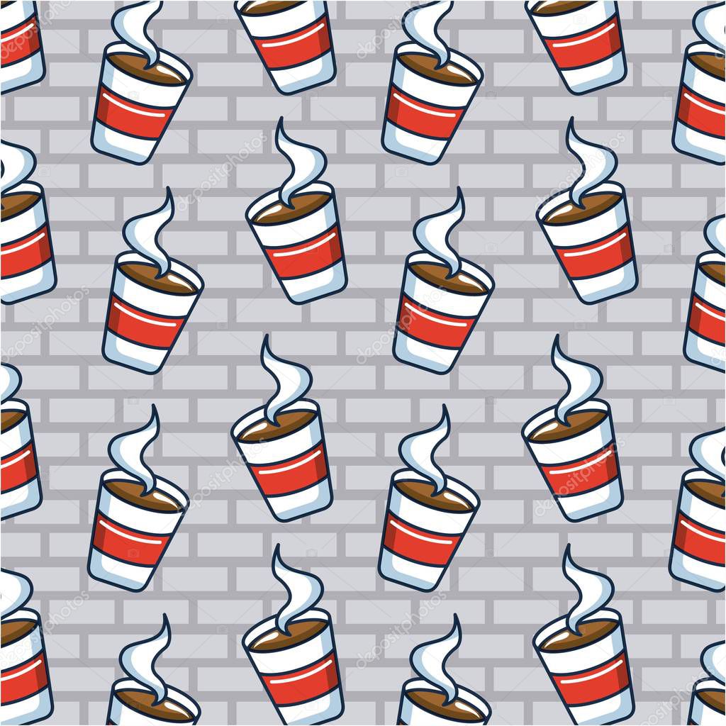 creative idea cup coffees hot background vector illustration