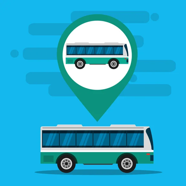 Gps Навигация Расположение Транспорта Назначения Векторная Иллюстрация Автобусного Пути — стоковый вектор