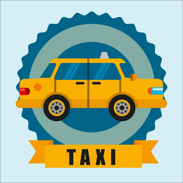 Navigatie Transport Sticker Kleur Taxi Lint Vectorillustratie — Stockvector