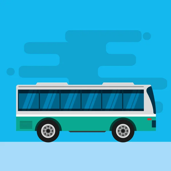 Gps Navigation Transport Bus Drive Way Blue Hintergrund Vektor Illustration — Stockvektor