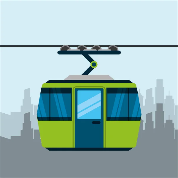 Navigation Transport Ville Téléphérique Destination Vectoriel Illustration — Image vectorielle