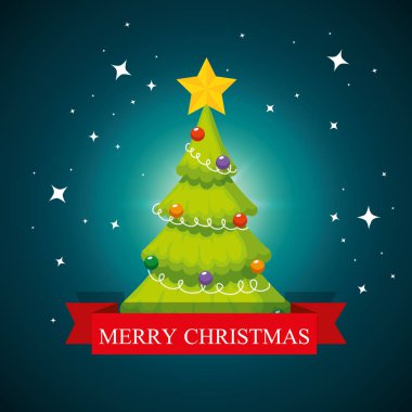 çam ağacı star ve Noel kutlamak için topları ile