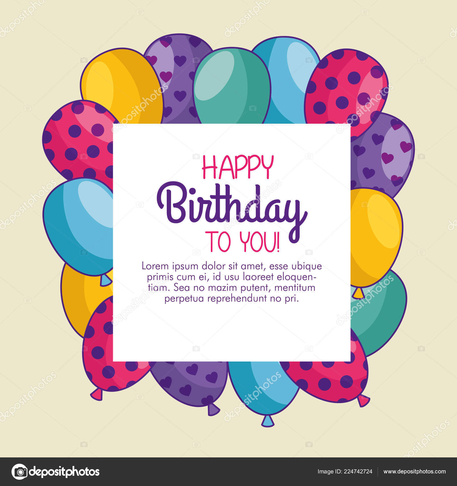 Happy birthday card with balloons decoration 6 Happy birthday card with balloons decoration 6