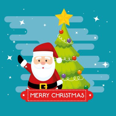 çam ağacı ve Noel Baba Noel kutlamak için