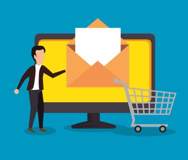 bilgisayar teknolojisi ve ileti bilgilerini işadamı