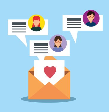 aşk mesajı ve sosyal sohbet kabarcıklar