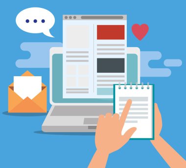 dizüstü bilgisayar web sitesi teknoloji ve elinde Not