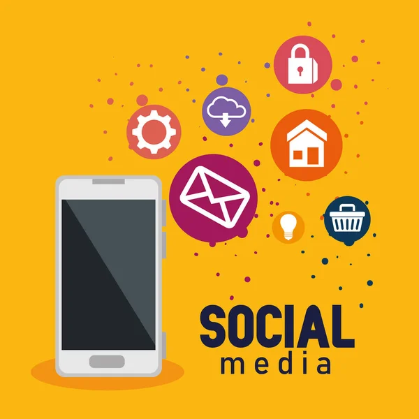 Smartphone teknik och sociala digitala apps — Stock vektor