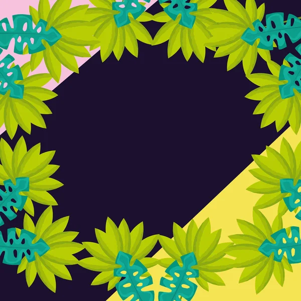 热带天然叶绿色花装饰向量例证 — 图库矢量图片