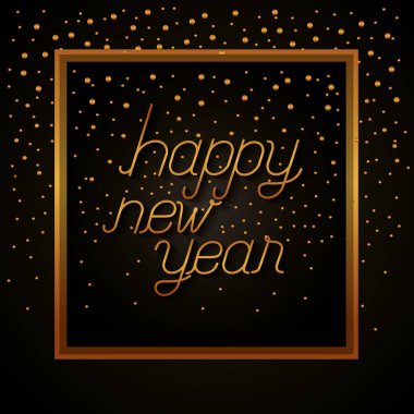 mutlu yeni yıl çerçeve işareti arka plan vektör çizim noktalı