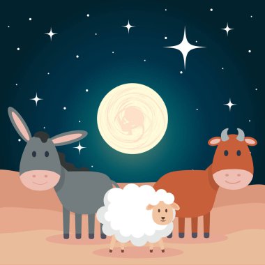 hayvanların yemlik karakter vektör çizim tasarım grubu