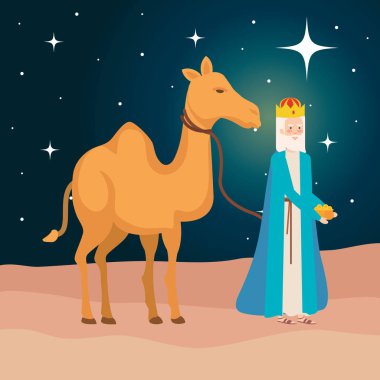 deve yemlik karakterlerle Bilge Kral