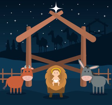 İsa bebek beşiğine saman