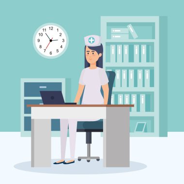 Oda vektör çizim tasarım danışmanlık içinde güzel hemşire