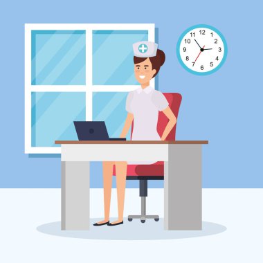 Oda danışmanlık içinde güzel hemşire