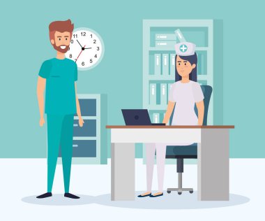 güzel hemşire ve uygulayıcı olarak oda danışmanlık