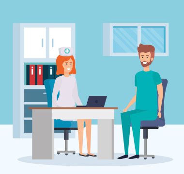 güzel hemşire ve uygulayıcı olarak oda danışmanlık