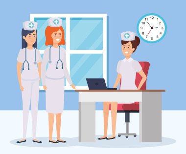 Oda danışmanlık içinde güzel hemşire