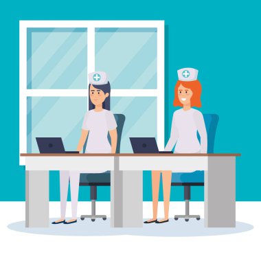 Oda danışmanlık içinde güzel hemşire