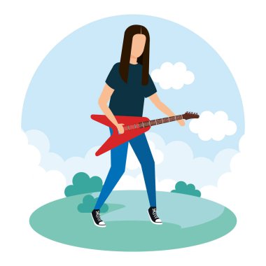 Elektro gitar çalan adam