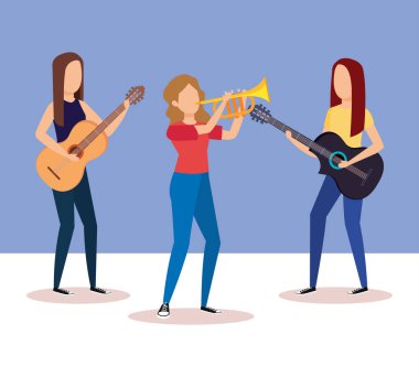 Trompet ve gitar çalmaya grubu