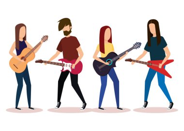 müzik grubu aletleri oynamak