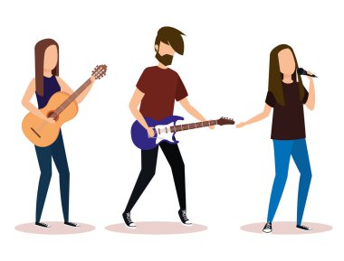 müzik grubu aletleri oynamak