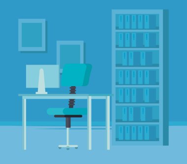 Office işyeri izole simgesini