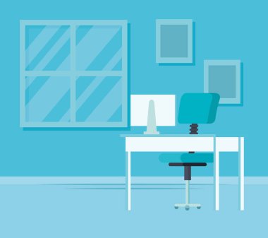 Office işyeri izole simgesini