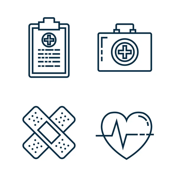 Set di icone sanitarie mediche — Vettoriale Stock