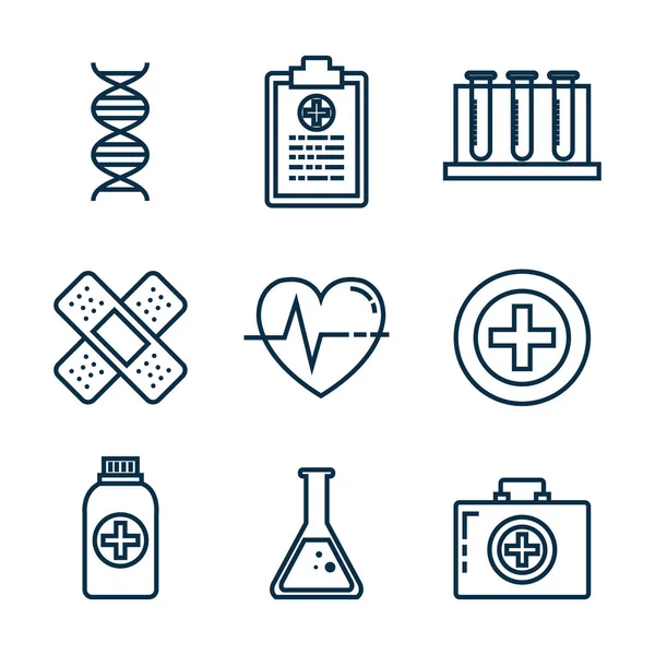 Iconos conjunto de atención médica — Archivo Imágenes Vectoriales