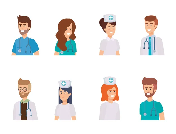 Группа врачей с медсестрой — стоковый вектор