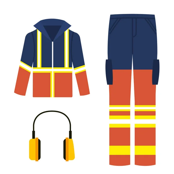 Ícones de equipamentos de segurança industrial — Vetor de Stock