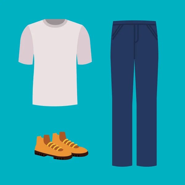 Camicia con pantaloni e stivali — Vettoriale Stock