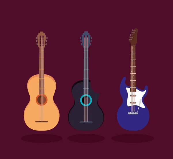 Set music instruments icons — Stock Vector