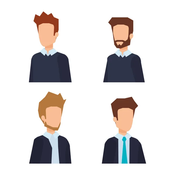 Zarif işadamları avatarlar karakter — Stok Vektör