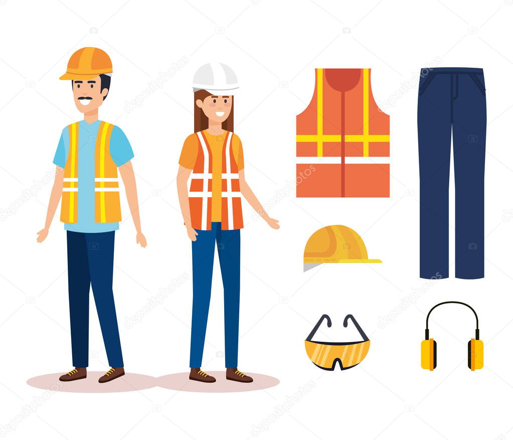 builders constructors couple with equipment