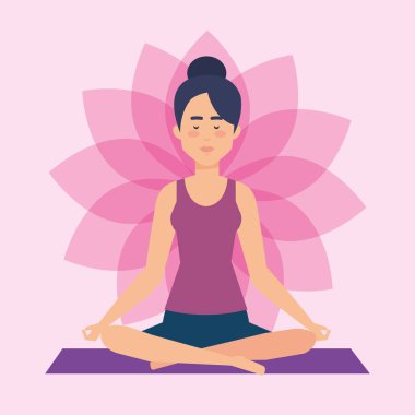Kız Yoga poz tasarım yapıyor