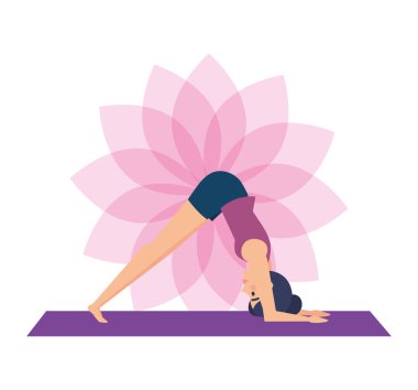 Kız Yoga poz tasarım yapıyor