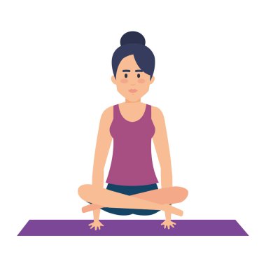 Kız Yoga poz tasarım yapıyor