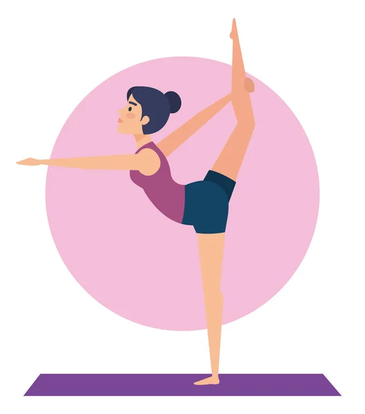 做瑜伽姿势设计的女孩 — 图库矢量图片
