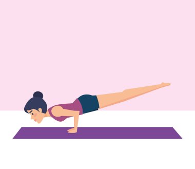 Kız Yoga poz tasarım yapıyor