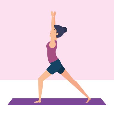 Kız Yoga poz tasarım yapıyor